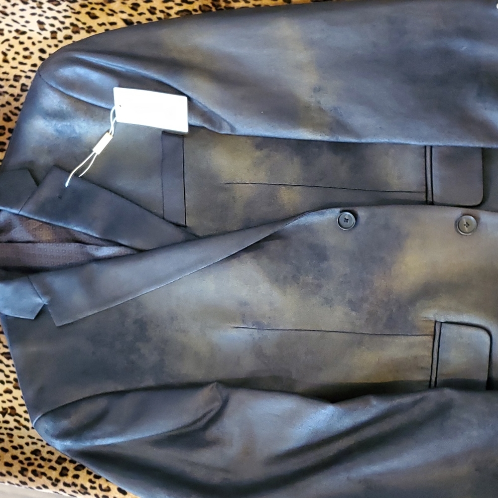 Michael Kors Men's Faux Leather Suede Blazer Size 38 Reg - Picture 6 of 8